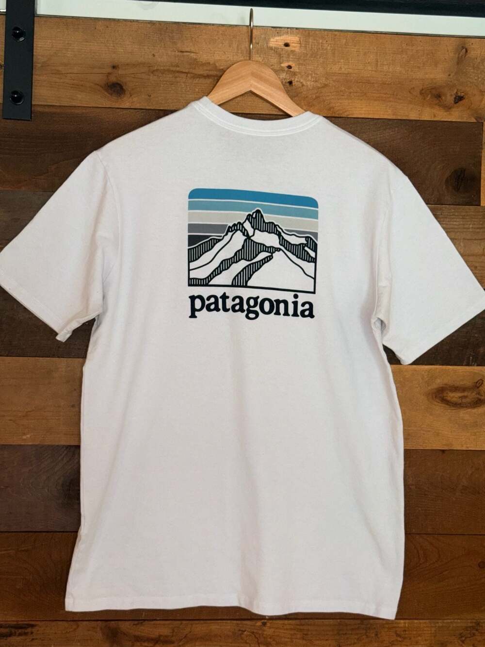Patagonia Men's Line Logo Ridge Pocket White T-Shirt S